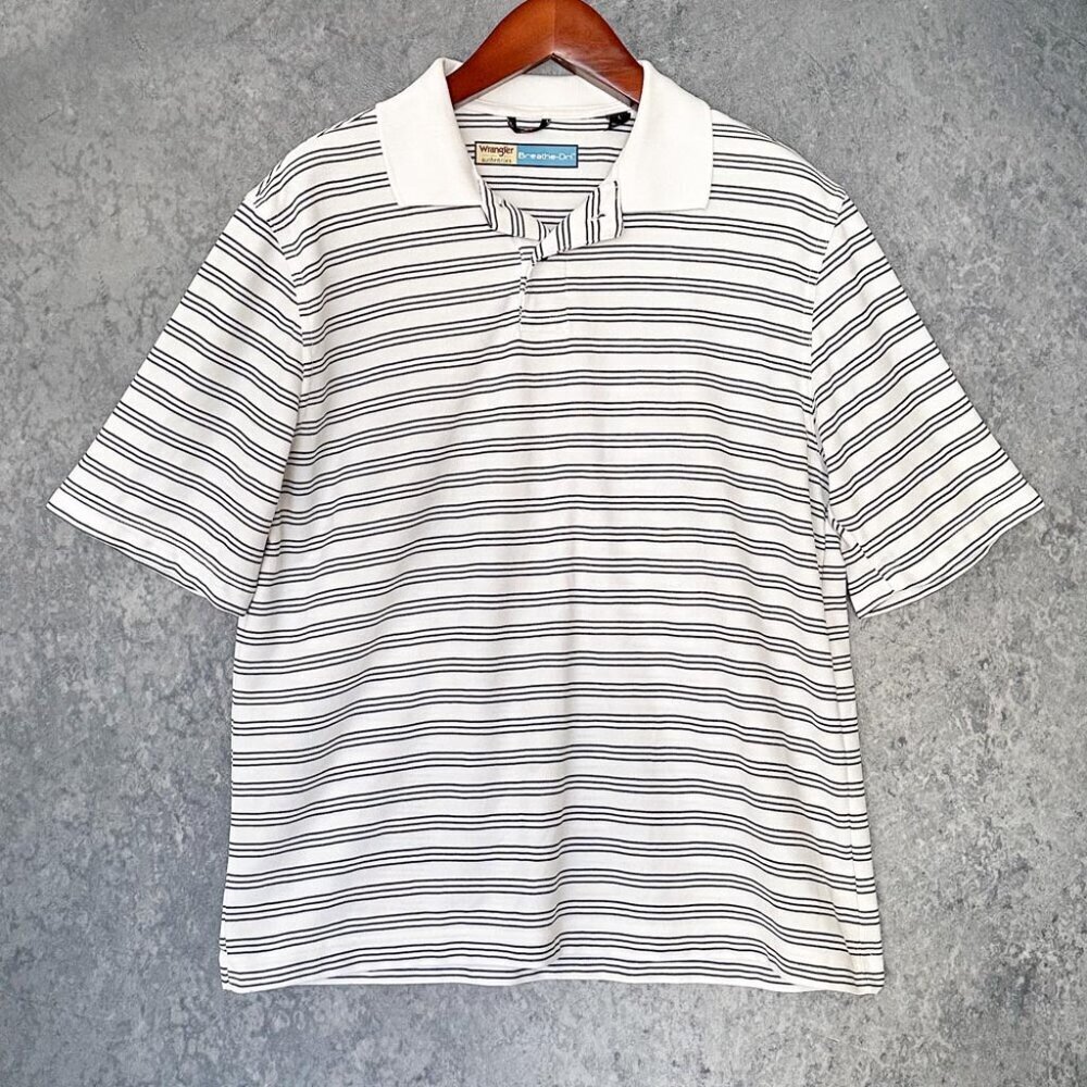Wrangler Striped Short-Sleeve Breathe-Dri Polo, Men's L